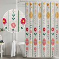 thumbnail image 5 of Spring Easter Shower Curtain, Waterproof Shower Curtains for Bathroom, Green Pink Yellow Eggs Floral Botanical Washable Fabric Bathtub Curtain Set Bath Decor with 12 Hooks Extra Long 72"x96", 5 of 8