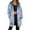 Blue, variant on Womens Jacket Longline Jackets Christmas Print Winter Cozy Lined Full Zip Outerwear for Cold Weather Winter Coats for Women Black L