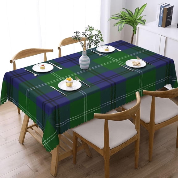 Rectangle Table Cloth, Scottish Oliphant Plaid Tartan Resistant Washable Tablecloth Decorative Table Cover for Dining, Indoor and Outdoor