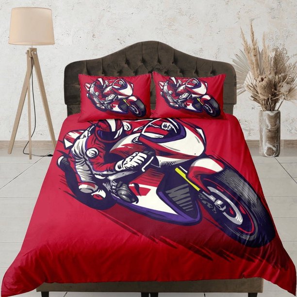 Motocicleta de algodón Funda nórdica Racing Funda nórdica, Deportes Bike Juego de cama Velocidad