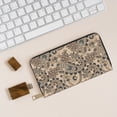 thumbnail image 6 of Leather Thin Slim Wallets for Women Men - Vintage Floral Paisley Clutch Card Wallet for Women Men with Zipper, 6 of 7
