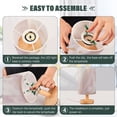 thumbnail image 4 of Pink and Gold Marble Bedside Table Lamp LED Warm Lights with USB Charging Port Retro Cylinder Desk Lamps, 4 of 7