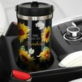 thumbnail image 5 of Sunflower Tumbler - Black Sunflower Cups Sunflower Gifts For Women - 30 Oz Insulated Sunflower Coffee Cup, Mug, Water Bottle, Drinking Glasses - You Are My Sunshine Birthday Christmas Gifts, 5 of 6