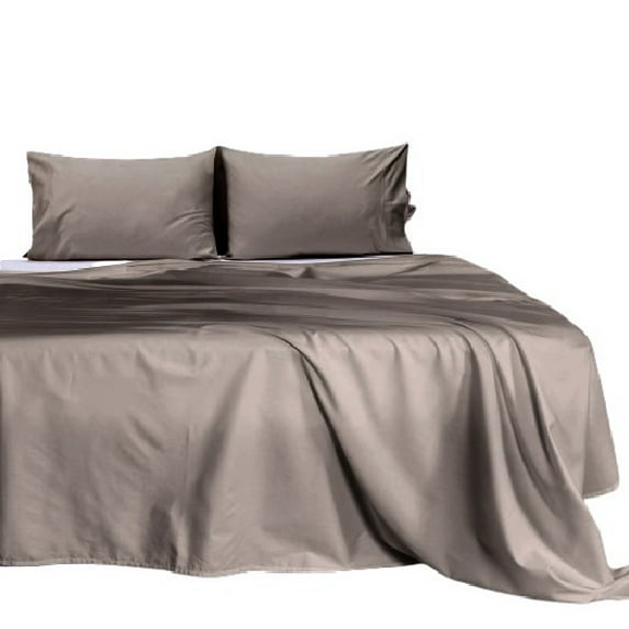 27 inches Extra Deep Pocket Bed Sheet Set - 750 Thread-Count - Pure Premium Cotton Sateen Finish - Fade, Stain Resistant Ultra Soft - 4 Piece (Queen, Dark Grey) by The Great American Store
