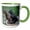 Green/White, variant on 3drose, Dog Photo Two Labrador Retrievers Sit Outside Cute Labs Pets, 15oz Two-tone Green Mug