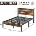 thumbnail image 5 of Fluest Full Size Bed Frame with Headboard and Footboard,Metal Support,No Box Spring Needed, Rustic Brown, 5 of 7