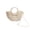 white, variant on Semi-circle Straw Bag, Hand-woven Women Summer Retro Beach Tote Shoulder Bag Crossbody Travel Beach Bag - coffee