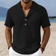 thumbnail image 2 of Eltusu Men's Polo Shirts, Loose Fit Short Sleeve Pullover Summer Shirts with Collar Black Size S, 2 of 4