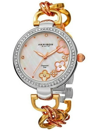 Akribos xxiv women's rose gold & diamond watch store