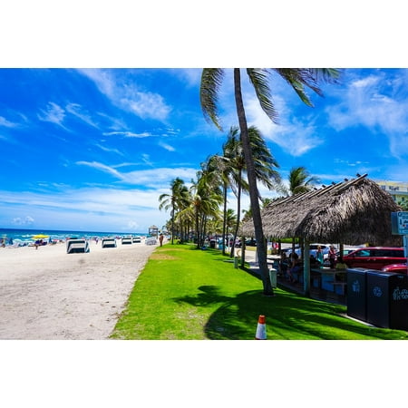 - LAMINATED POSTER Coastline Tiki Hut Beach Sand Deerfield Beach Poster Print 24 x 36