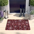 thumbnail image 2 of Red and Black Christmas Snowflake Flannel Non Slip Door Rugs,Washable Door Mats Indoor,Decorative Door Mats,Dirt-Resistant and Absorbent Doormat for Entrance,Bedroom,Kitchen,Bathroom,31.5"x17", 2 of 4