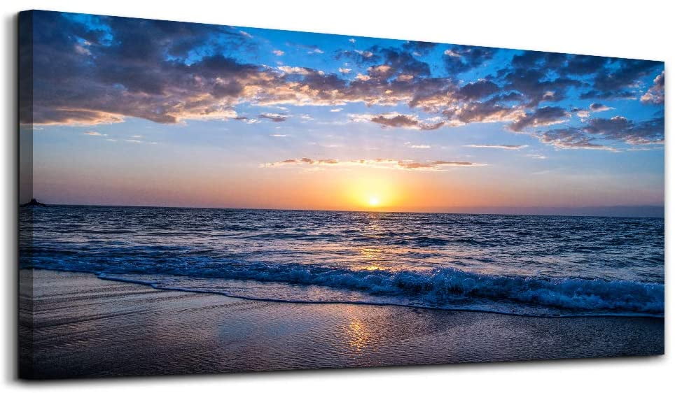 Beach Sea Sunset Modern Canvas Print Painting Wall Art Picture Home Room Decor 