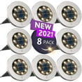 thumbnail image 2 of Solar Disc Light 8 Led Waterproof Solar Garden Lights for Patio Path Ground Stakes, Super Long Life, 2 of 3