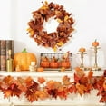 thumbnail image 2 of VogueV Classic 18In Fall Wreath with Golden Leaves, Artificial Autumn Door Hanging for Front Door Porch Window Wall, Thanksgiving Farmhouse Indoor Outdoor Decor, 1 X Classic Fall Wreath, 2 of 9