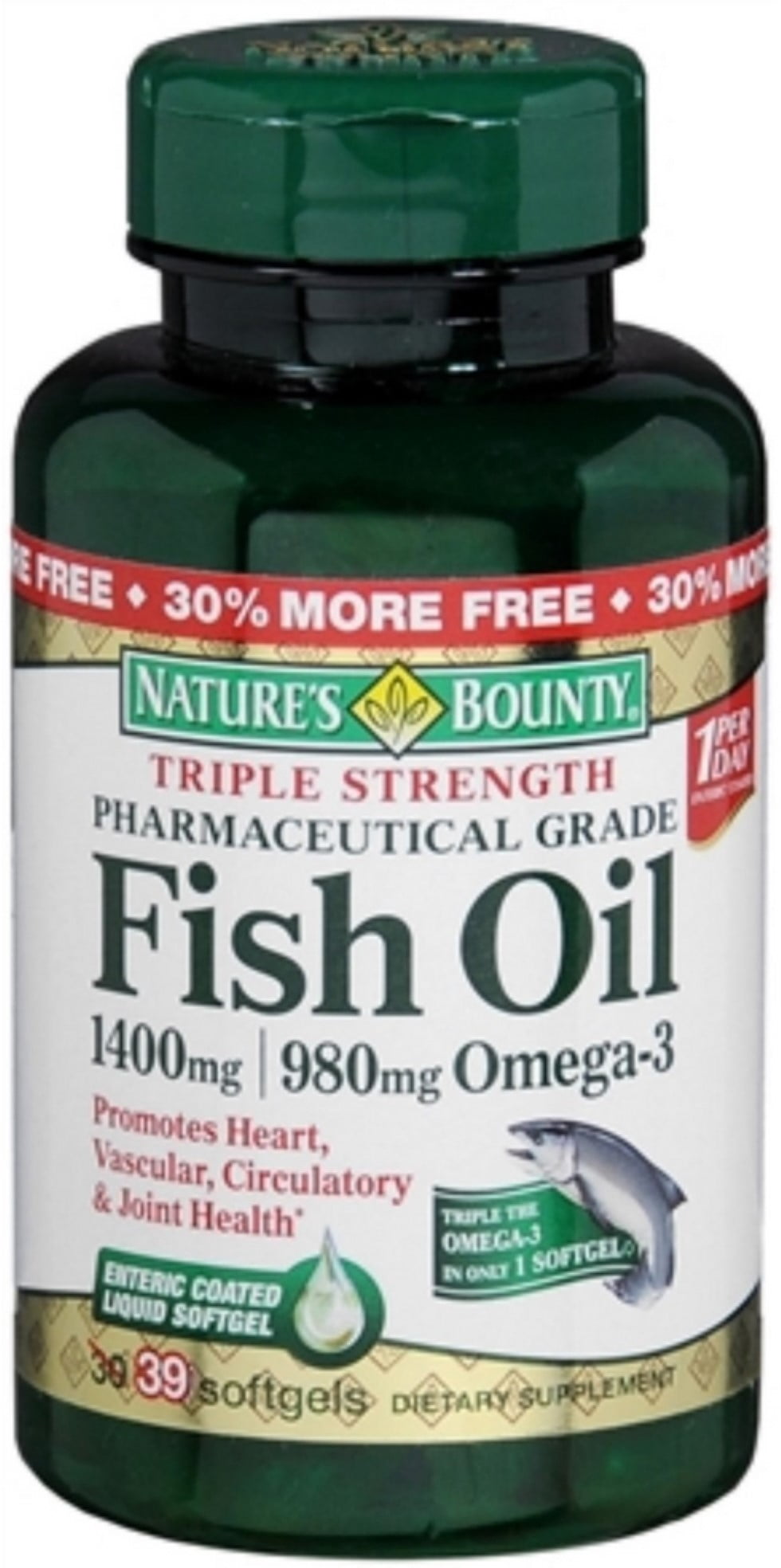 Nature's Bounty Fish Oil 1400 mg Omega3 Softgels 39 ea