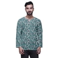 thumbnail image 1 of Atasi Printed Keyhole Nack Short Kurta Men ShirtWith Long Sleeves For Men, 1 of 1