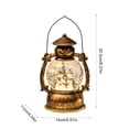 thumbnail image 3 of Christmas Musical Snow Globe Lantern, Water Filled Night Light, Oil Lamp Style Body with Swirling Glitter Warm Light and Eight Melodies, Tabletop Decor for Mantel Shelf or Bedside, 3 of 6