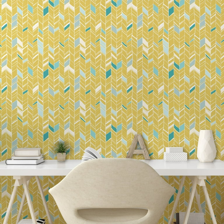 yellow and grey chevron wallpaper