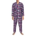 thumbnail image 3 of Balery cute Skull rainbow mushroom Pijama para Hombre de Dos Piezas con Manga Larga, Conjunto de Dormir y Descanso Suave con Bolsillos-Large, 3 of 7