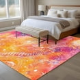 thumbnail image 5 of Abstract Cosmos Washable Living Room Rugs 8'x10', Clouds Star Pink Orange Dreamlike Low Pile Throw Large Area Rug Non-Slip Sturdy Edge Binding Carpet for Bedroom Dining Room Office, 5 of 9