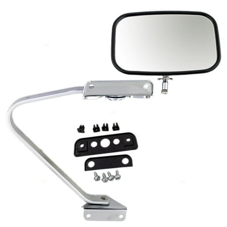 Truck Bronco Chrome Mirror - BROCK Manual Side View Chrome Mirror with Metal Housing Replacement for 80-97 Ford Pickup Truck Bronco SUV EOTZ 17682 D