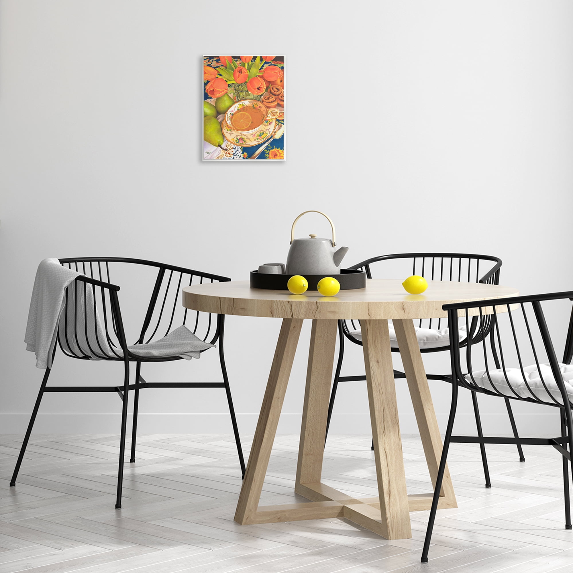 Stupell Industries Tea with Orange Tulips Food & Beverage Painting Unframed Art Print Wall Art, 11 x 14