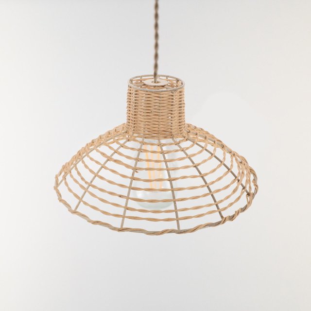unbranded De Rattan Tejido Para Colgar Bohemio Decorativa Amarillo Claro