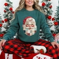 thumbnail image 2 of Santa Face Patchwork Print - Women's Garment Dyed Sweatshirt, 2 of 12