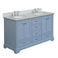 thumbnail image 4 of Harper 60" Double Bathroom Vanity with Powder Blue Cabinet and Carrara Marble Top, 4 of 6