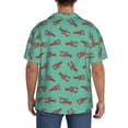 thumbnail image 3 of Honeii Cartoon Lobsters 4 for Men's Short-Sleeved Button-Up Collared Shirt Featuring A Pocket, Perfect for Beach Vacations, And Travel Adventures.-X-Large, 3 of 5