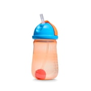 Munchkin Any Angle™ Spill-Proof Weighted Straw Trainer Cup with Click Lock Technology, Baby & Toddler Transition Sippy Cup, 10 oz, Orange/Blue, Unisex