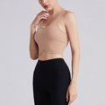 thumbnail image 4 of SHENGYUAN Supportive Sports Bras for Women Bra Women's Yoga With Back Beauty Design Solid Color Tight Fit Push Up Training Fitness Running Khaki,M, 4 of 6