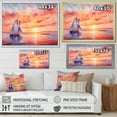 thumbnail image 4 of Designart "Sunset Palette Pastel Sailboat Silhouette IV" Transportation Framed Wall Art - Modern Orange Boat Sailing Living Room Framed Canvas Art, 4 of 6