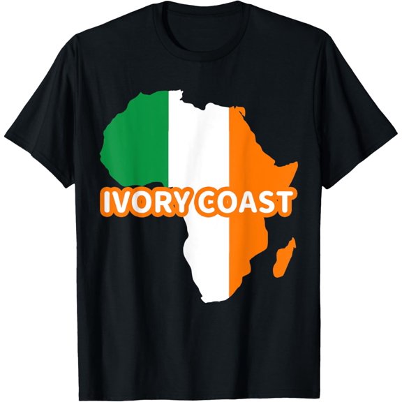Ivory Coast Ivorians Pride Flag Map Africa Print T-Shirt