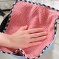thumbnail image 5 of 5PCS Cleaning Towel Absorbent Kitchen Hand Dishcloth Coral Velvet Fiber Household Washing Rag, Red, 5 of 9