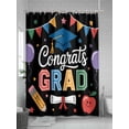 thumbnail image 5 of Fsddascl Colorful Graduation Shower Curtain Set - Standard 72" x 72" Washable Bathtub Curtain with 12 Hooks, Funny Words Modern Art Waterproof Fabric Stall Shower Curtains for Bathroom/Bathtub Décor, 5 of 6