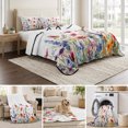 thumbnail image 6 of Full Quilt Set 78''x90'', Pastoral Spring Floral Lightweight Bedspread Coverlet Set with 2 Pillow Shams, Elegant Summer Flower Botanical Breathable All Season Quilt Bedding for Bedroom/Guest Room, 6 of 9