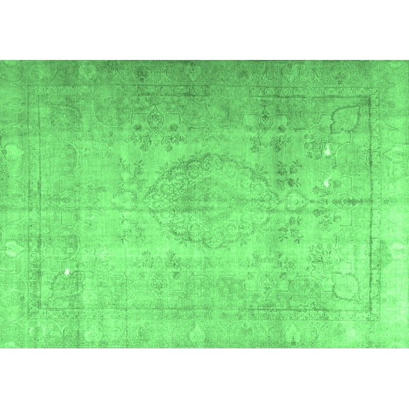 Ahgly Company Indoor Rectangle Persian Emerald Green Traditional Area Rugs, 2' x 5'