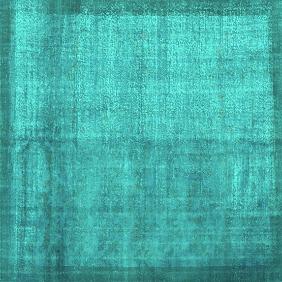 Ahgly Company Machine Washable Indoor Square Persian Turquoise Blue Traditional Area Rugs, 4' Square