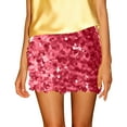 thumbnail image 6 of UQJfacai Sequin Skirt for Women Shine Glitter Sparkle Stretchy Bodycon Mini Skirts Night Out Party, 6 of 6