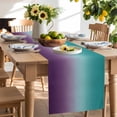 thumbnail image 2 of Table Runner 72 Inches Long for Kitchen Dining, Teal Purple Ombre Dresser Scarf Farmhouse, Dining Table Decorations for Wedding/Parties, Turquoise Gradient Modern Abstract Art 16 x 72 In, 2 of 9