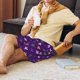 thumbnail image 5 of Balery Purple Mardi Gras Pantalones cortos de pijama de punto de algodón para hombre con cinturilla y bolsillos-Small, 5 of 6
