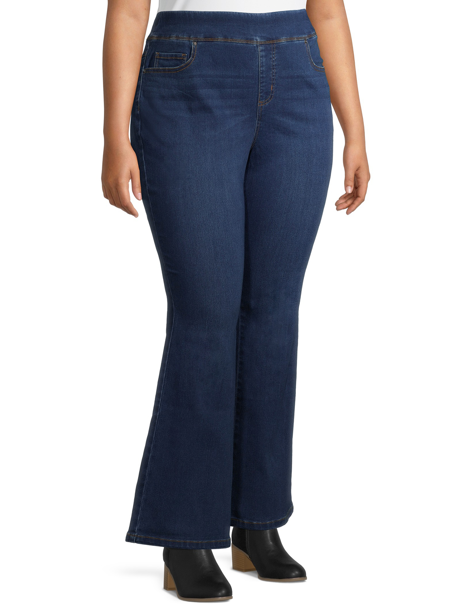 Terra & Sky Women's Plus Size Pull on Bootcut Jean - Walmart.com