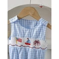 thumbnail image 5 of Kiijoy Baby Independence Day Embroidery Bodysuit Sleeveless Checkered Romper, Sizes 0-12M, 5 of 7