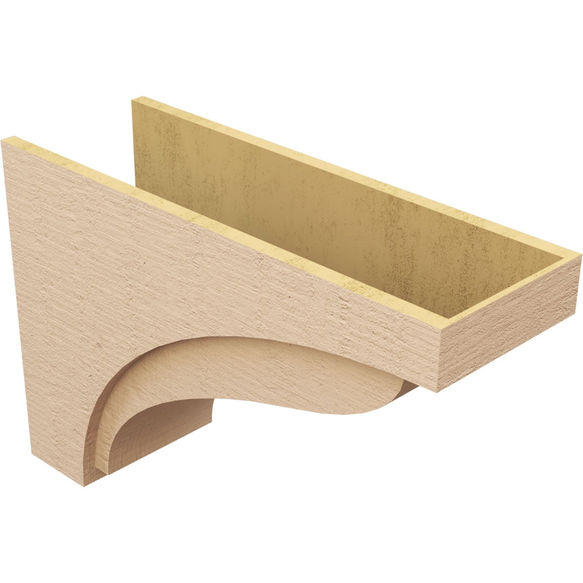 11"W x 33"D x 22"H Classic Helena Rough Cedar Woodgrain TimberThane Corbel, Primed Tan