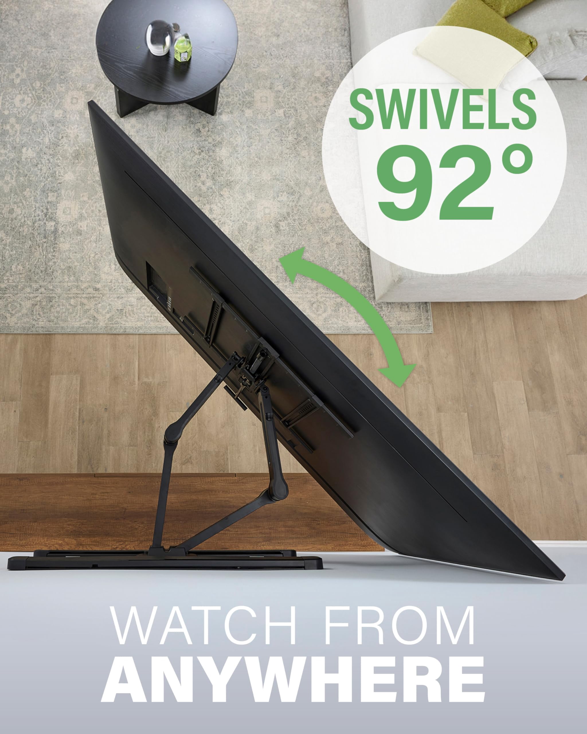 SANUS Height Adjustable Full Motion TV Wall Mount for 42" to 90" TVs - Raise or Lower TV 4" After Install - Maximizes Compatibility with Your Setup - 3 Step DIY w/Smooth Extension, Tilt & Swivel