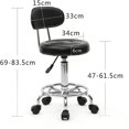 thumbnail image 4 of Tabouret de Bureau avec Dossier, Tabouret à Roulettes Rotation à 360° Hauteur Réglable 47-61,5 cm, pour Salon de Massage, Bureau, Clinique, 4 of 5