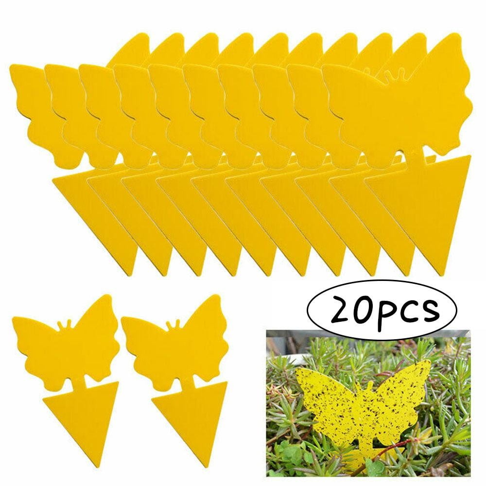 20Pcs Sticky Fly Trap Paper Yellow Traps Fruit Flies Insect Glue Catcher Wasp 