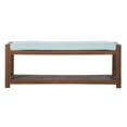 Manor Park Outdoor Solid Acacia Wood Bench Dark Brown and Blue