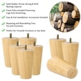 thumbnail image 4 of Uxcell 8Pcs Wood Furniture Legs Wood Color Hardwood Legs for Sofa 4.7 Inch, 4 of 7
